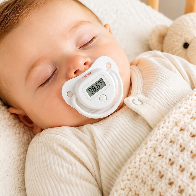 Mobi Pacifier Digital Oral Thermometer   Lifestyle Photo