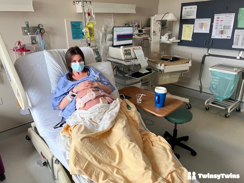 Labor And Delivery Twin Mom Pregnant Hospital Bed