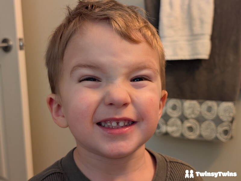 Flossing Twin Toddler Oral Hygiene Big Smile