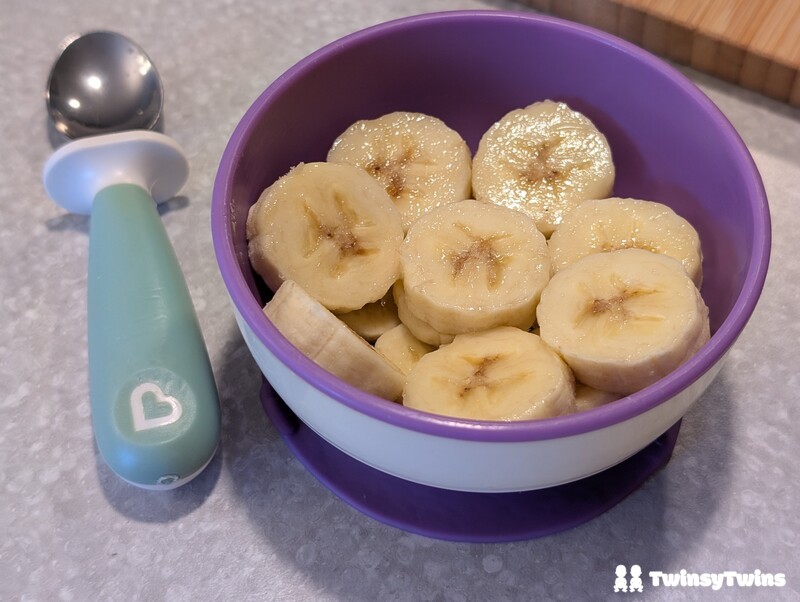 Bedtime Snacks Identical Twin Toddler Bananas